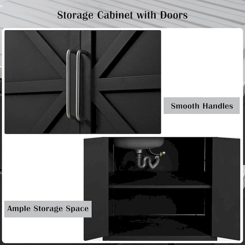Outdoor Movable Kitchen Sink Patio Modular Kitchen Sink Station with Cabinet