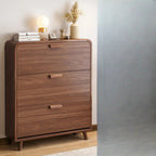 Traditional Hidden Adjustable 3 Tiers Solid Wood Shoe Cabinet