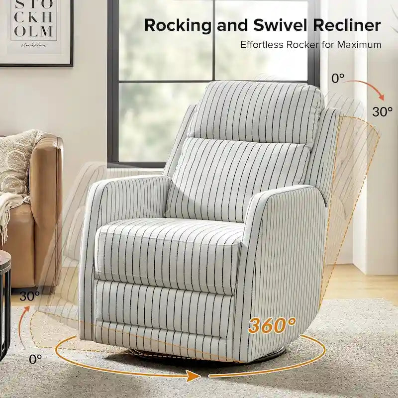Diana Modern Polyester 360-degree Swivel Rocker Recliner by HULALA HOME