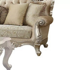 88 Bentley Sofa Fabric/Champagne - Acme Furniture: Victorian-Inspired, Tufted, Rolled Arms