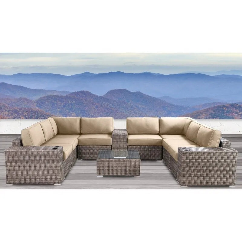 LSI Antibes Grey Wicker/Aluminium 12-piece Conversation Set