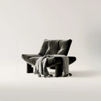 Contemporary Black Tufted Armless Chenille Accent Chair