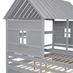 Whisen House Platform Beds with Two Drawers for Boy and Girl Shared Beds