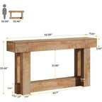 62.99-Inch Wood Console Table, 2-Tier Narrow Long Farmhouse Entryway Table