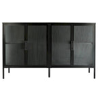 Metal Tempered Glass Cabinet with Adjustable Shelf