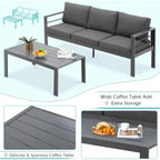 AECOJOY 7 Pieces Aluminum Patio Furniture Set Outdoor Conversation Set