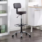 Home Imports Emporium Drafting Stool  Adjustable Swivel Faux Leather Stool with Footrest & Back Support