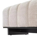 Modern Tufted Faux Fur Dining Bench with Rubberwood Legs, 63.62