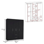 Bariloche Armoire with Hanging Rods, Shelves, 2 Drawers