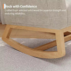 Modern Soft Rocking Chair with Pillow & Side Pockets, for Living Room, Bedroom