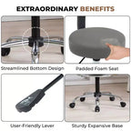 Home Imports Emporium Drafting Stool  Adjustable Swivel Faux Leather Stool with Footrest & Back Support