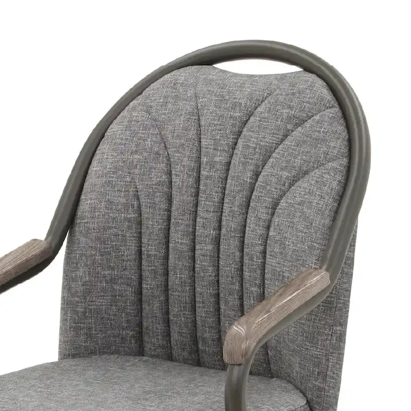 Chromcraft Douglas Caster Dining Chairs in Chestnut, Gray Finish (Set of 2)