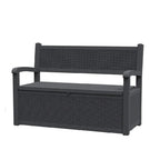 All-Weather Resin Storage Bench with Lockable Hidden Compartment - Rattan-Look Design, 500 lbs Capacity, 70-Gallon Storage