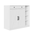 Shoe Cabinet, Shoe Storage Cabinet  Farmhouse 2 Barn Door Design with Drawers, Adjustable Shelves & Hooks for Entryway, Hallway