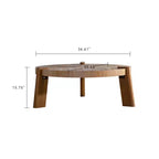 Rustic Round Wood Coffee Table, Natural Center Table Accent Table - ModernLuxe