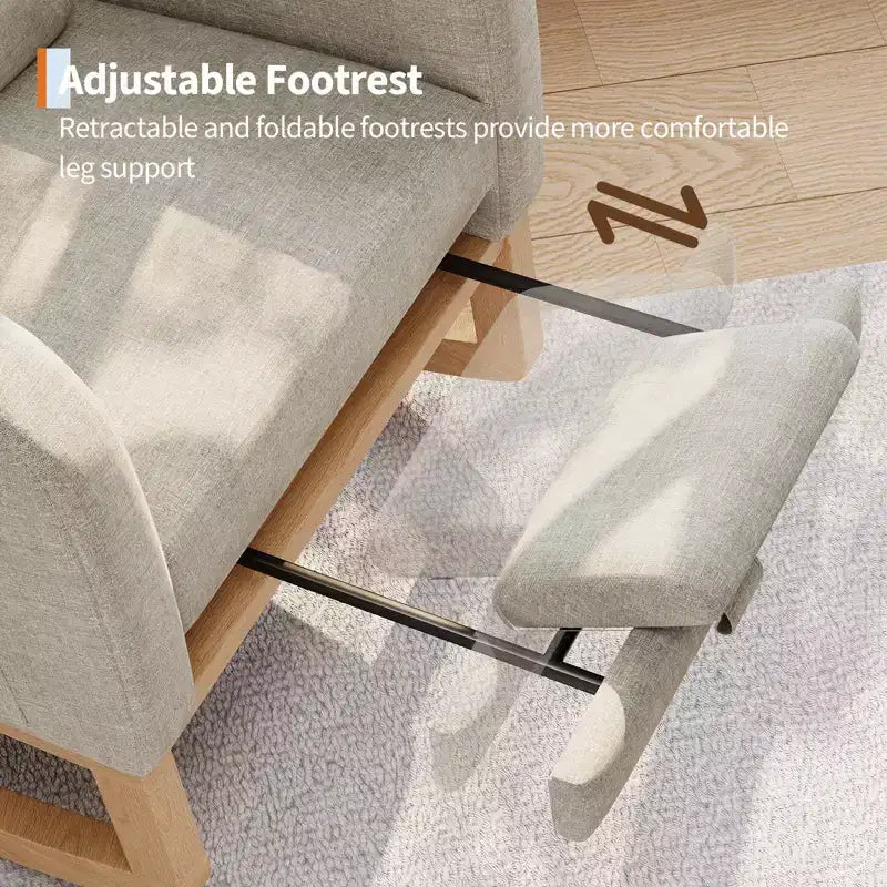 Modern Soft Rocking Chair with Pillow & Side Pockets, for Living Room, Bedroom