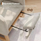 Modern Soft Rocking Chair with Pillow & Side Pockets, for Living Room, Bedroom