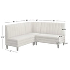 Lifestorey Kerrington 3-Piece Channel Back Upholstered Banquette Set