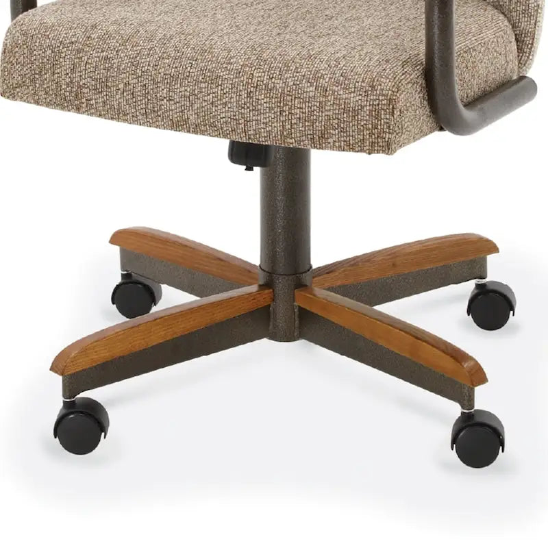 Chromcraft Douglas Caster Dining Chairs in Chestnut, Gray Finish (Set of 2)