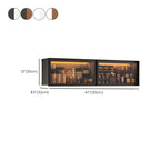 Grey Metal Floating Mounted Glass Kitchen China Cabinet