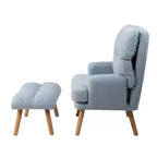 Okak Modern Accent Chair Living Room Chair with Ottoman and Adjustable Backrest Comfy Upholstered Armchair for Lounge Office Bedroom