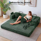 80.7 5-in-1 Convertible Sleeper Sofa Bed ??Corduroy, 1200 lbs, No Assembly