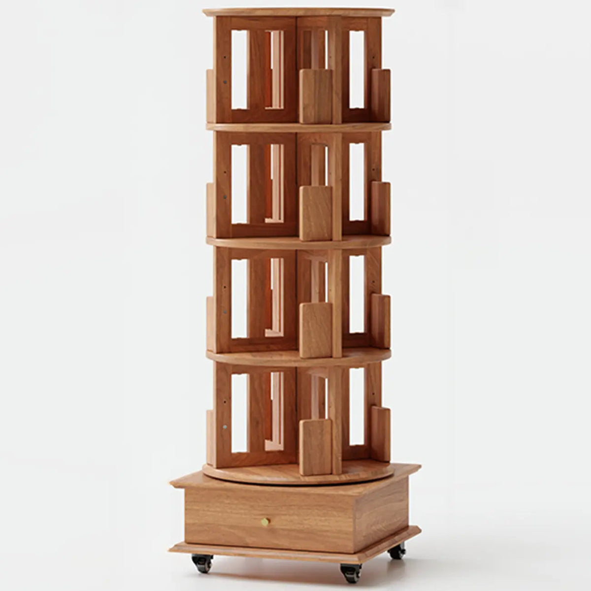 Wooden Vertical Narrow Rotating Bookcase