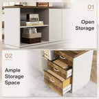 Lantine Modern 78 L-Shaped Executive Desk with Drawers and Lateral File Cabinet