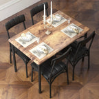 Rectangular Dining Table Set for 4 with Upholstered Chairs