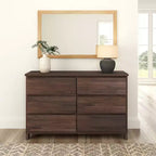 Solid Wood Farmhouse 6 Drawer Dresser