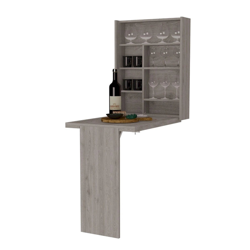 Foldable Table Tacoma, Seven Interior Shelves, White Finish,High quality and durable