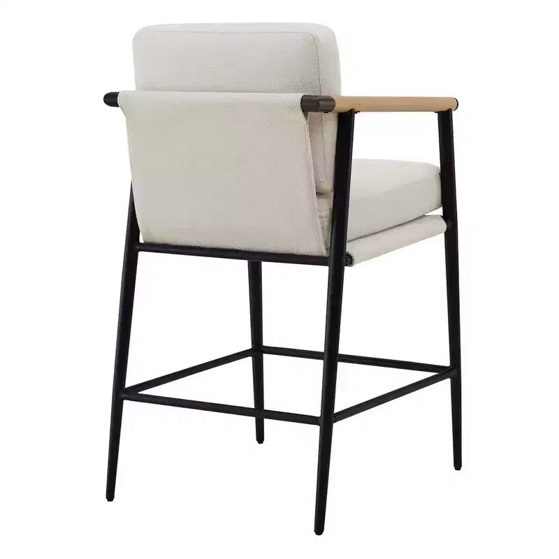 Spruce&Spring Modern Counter Stools with Arm & Metal Frame Set of 2