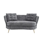 Upholstered Couch with Golden Metal Legs Club Loveseat Sofa for Living Reading Room ,Bedroom ,Apartment, Small Space Dorm
