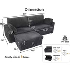 Dyonery Modular Corduroy Sectional Sofa with Washable Covers
