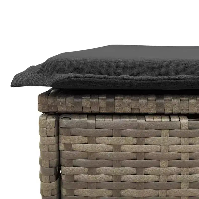 vidaXL 4 Piece Patio Sofa Set with Cushions Poly Rattan Acacia