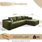 Modern Upholstery Chaise Sofa with Pillows for Living Room