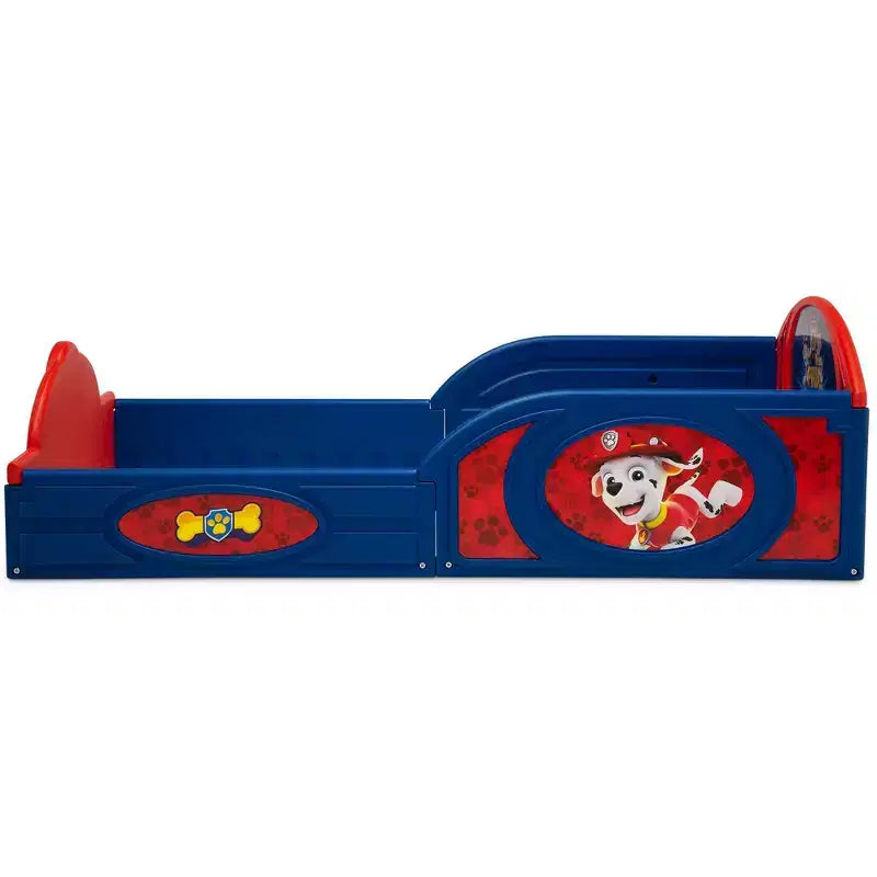 Delta Children Plastic Sleep and Play Toddler Kids Bed with Attached Guardrails - PAW Patrol