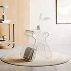 Magino Stool and Magazine Rack Clear: Shatter-Proof Acrylic, No Assembly Required