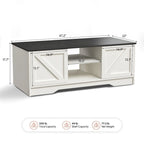 47 Rustic Farmhouse Coffee Table with Storage & Sliding Doors