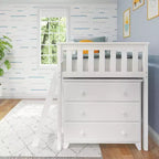 Max & Lily Twin-Size Low Loft with Pull-Out Desk and 3-Drawer Dressers