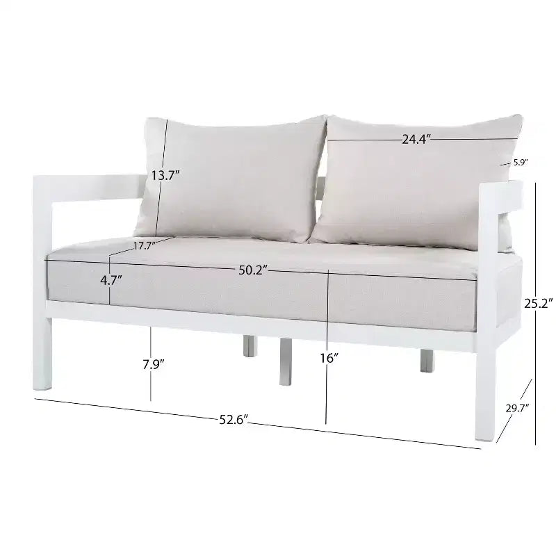 ModernLuxe 4/5pcs Outdoor Sofa Set Patio Conversation Furniture Set Seating Group with Coffee Table, Weather-Resistant Cushion&Rust-Resistant Frame