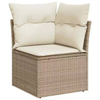 vidaXL 4 Piece Patio Sofa Set with Cushions Poly Rattan Acacia