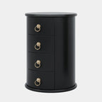 No Assembly Solid Wood End Table, Vintage Round Side Drawers Table