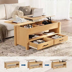 Wood Coffee Table - Adjustable Coffee Table, Height Adjustable Coffee Table, Modern Coffee Table, Stylish Coffee Table