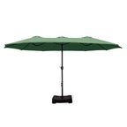 MAISON ARTS 15ft Double-Sided Patio Extra Large Twin Umbrella with Base Included