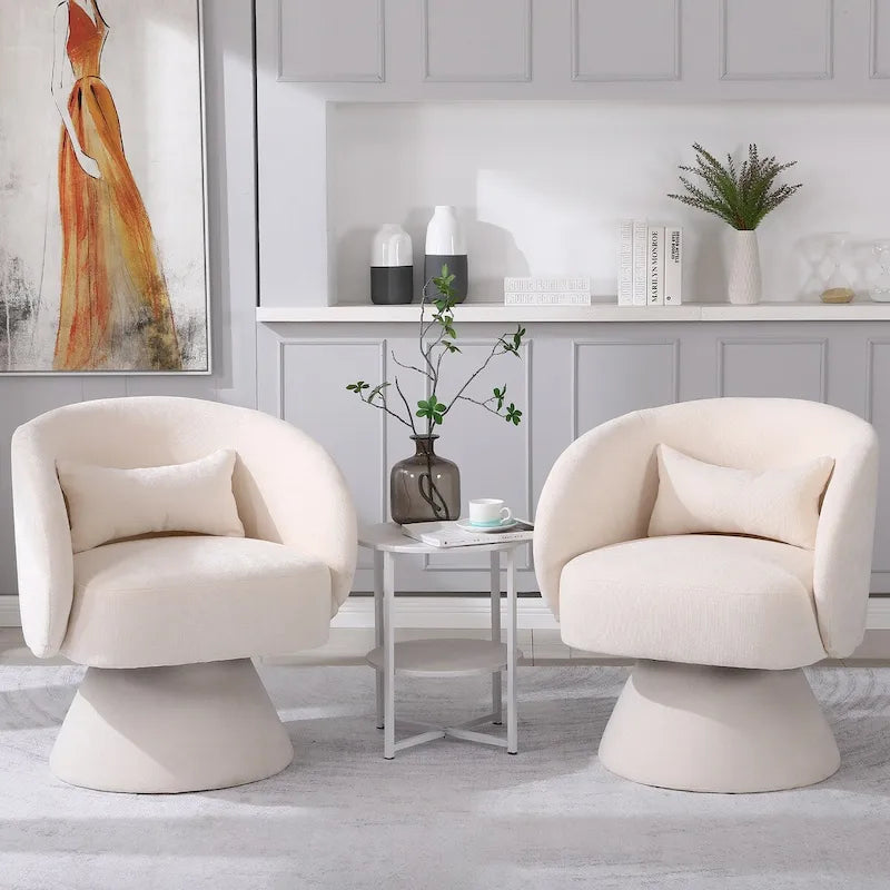 Upholstered Swivel Armchair (Set of 2)