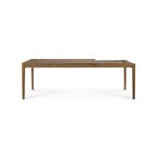 Natural Teak Extendable Dining Table with Concealed Extension Leaf for Dining Room