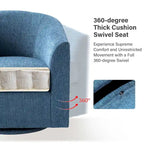 Cuenca Modern Upholstered Barrel Chair with Swivel Base Set of 2
