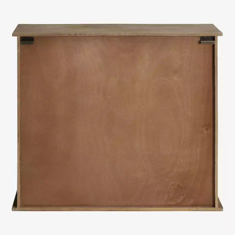 30 x 28 Barnhardt Decorative Wooden Wall Cabinet with 2 Sliding Glass Doors Rustic Brown - Kate & Laurel All Things Decor: Metal Framed