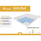DynastyMattress 4-inch CoolBreeze Memory Foam Mattress Sleeper for Convertible Folding Sofa & Couch Beds Full Size Sofa Not Included - USA Made